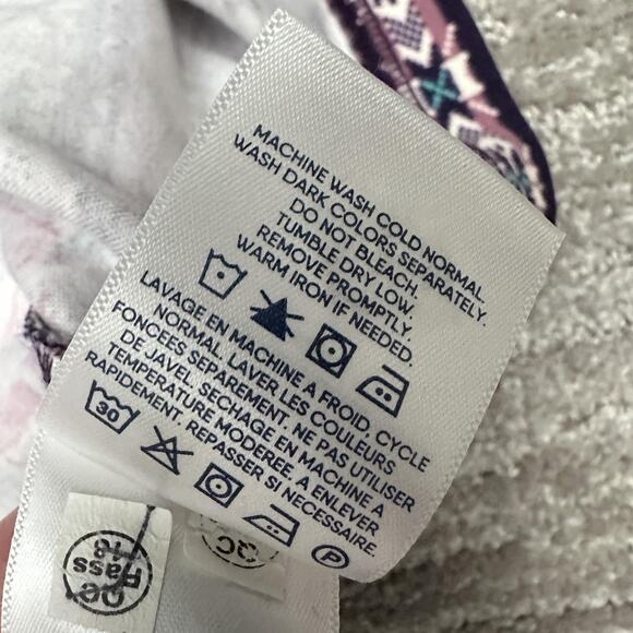 Lands End Shirt Womens Large Purple Fair Isle Polar Bear Moose Holidays Outdoors - Picture 10 of 14